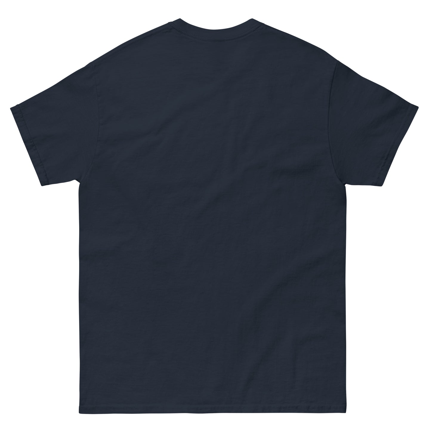 Back view of navy unisex cotton T-shirt from the Her Philosophies collection.