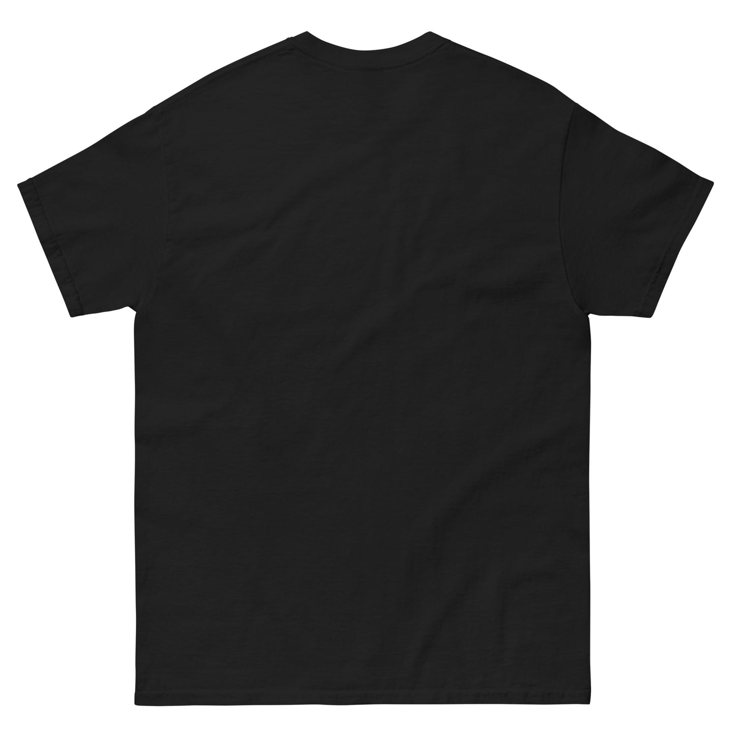 Back view of black unisex cotton T-shirt from the Her Philosophies collection.