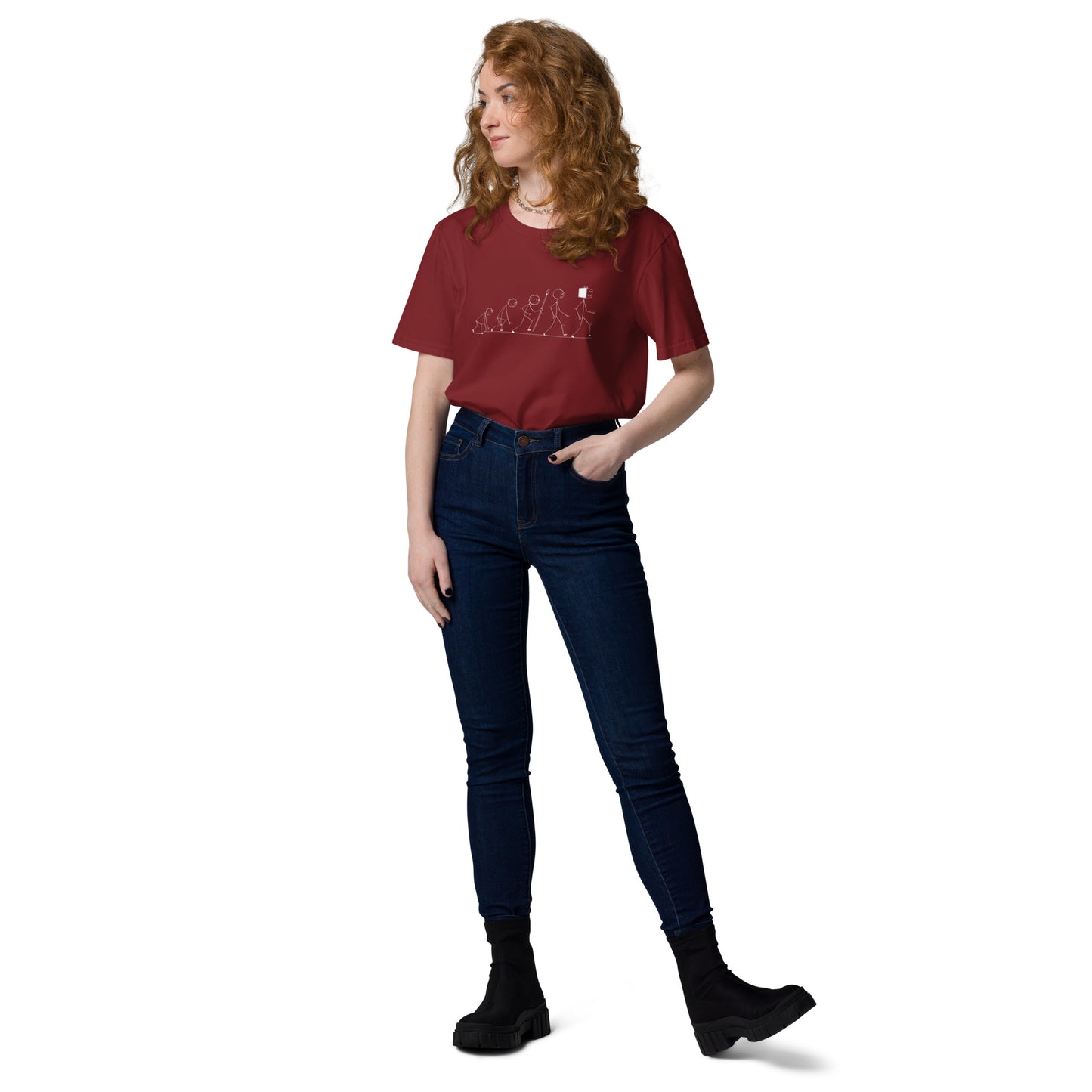 Human evolution Unisex organic cotton t-shirt