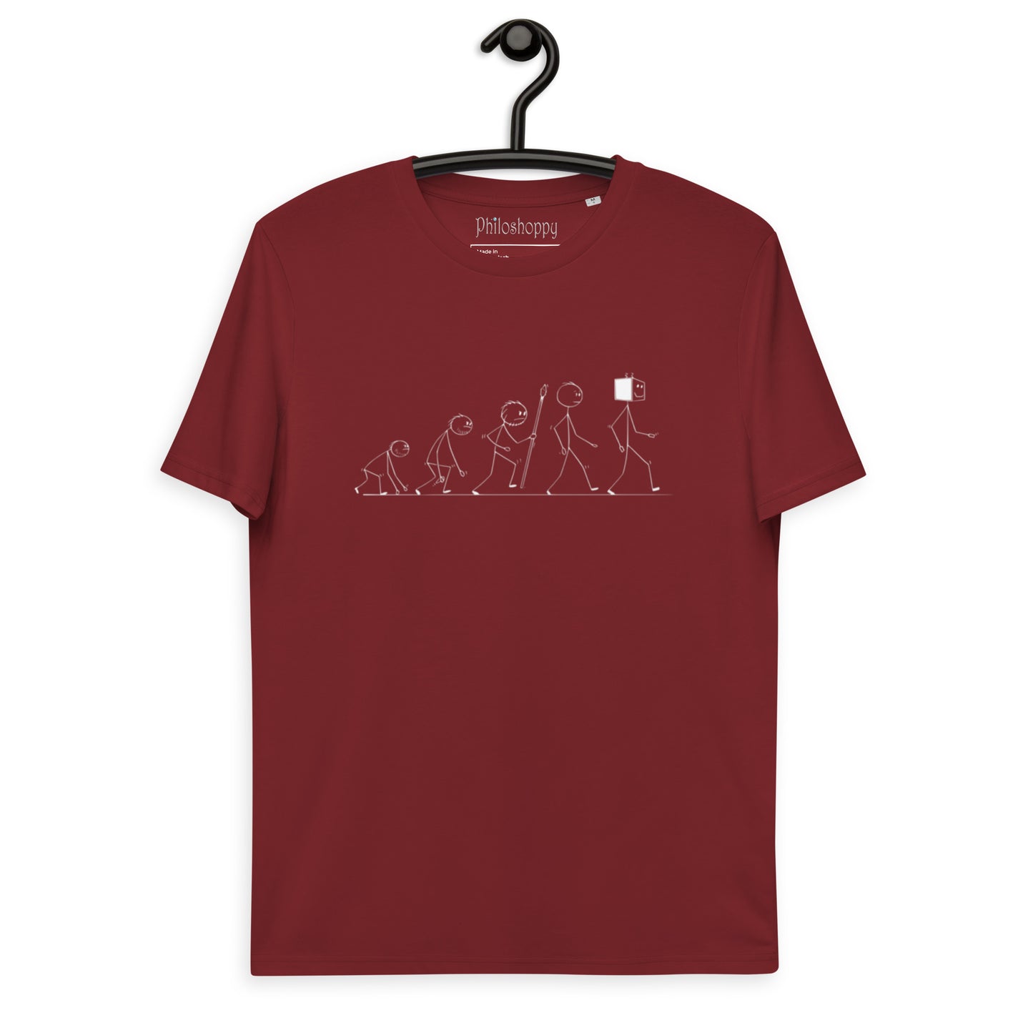 Human evolution Unisex organic cotton t-shirt
