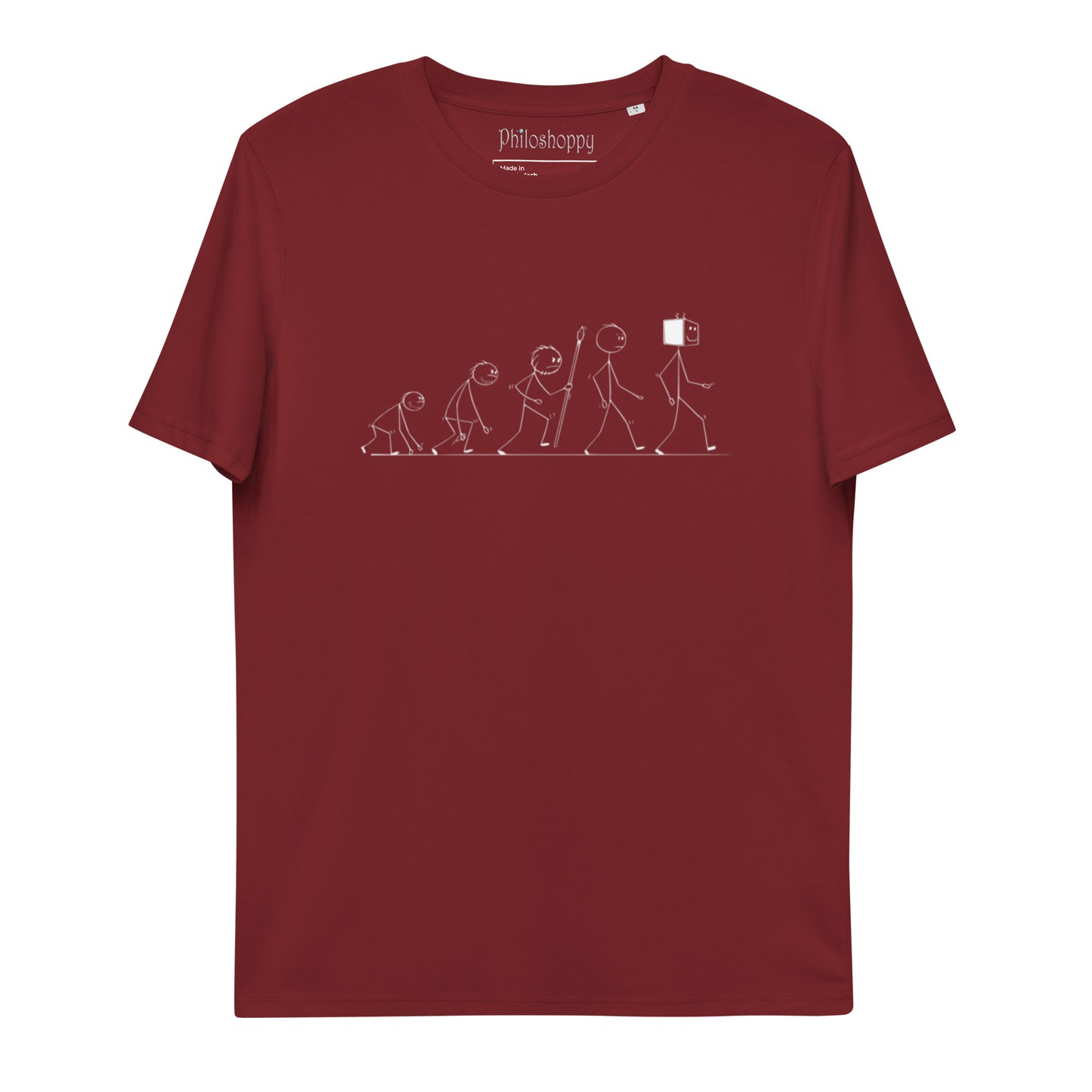 Human evolution Unisex organic cotton t-shirt
