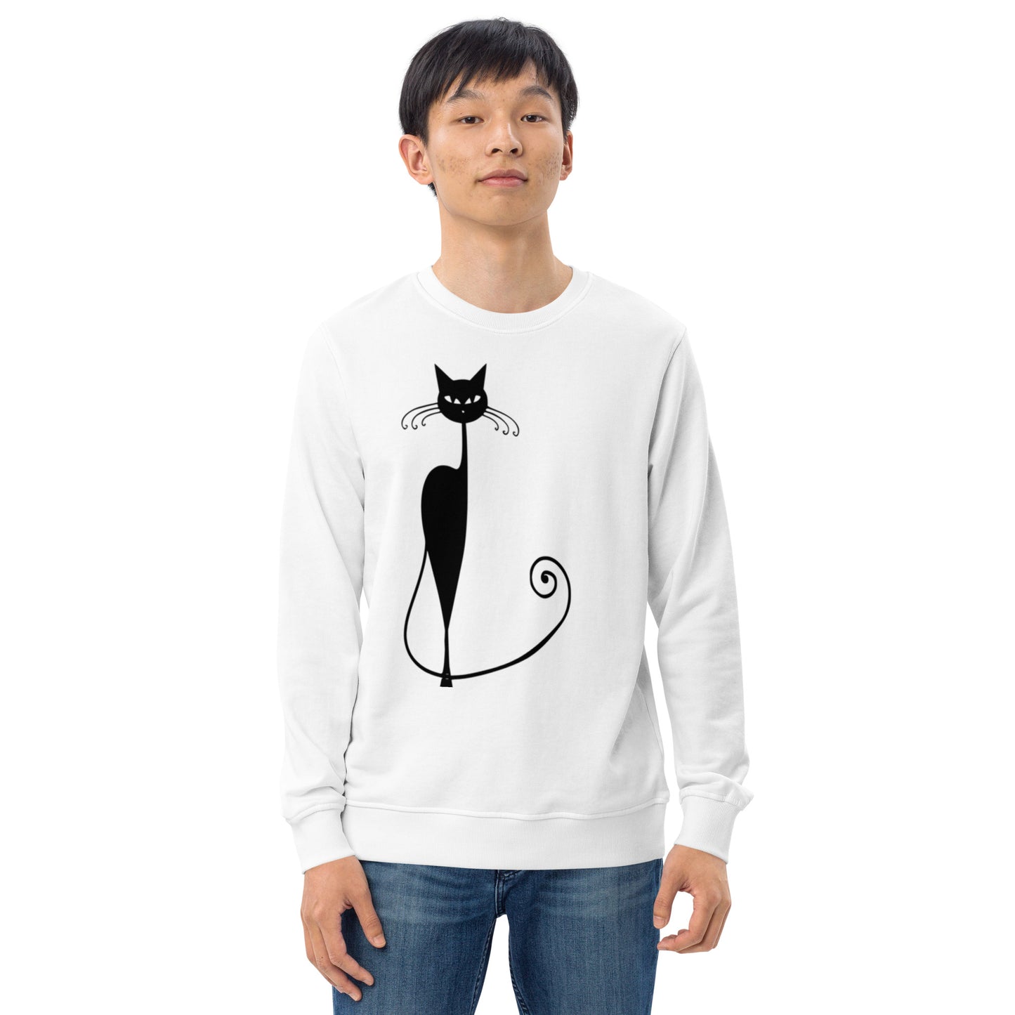 Black Cat Unisex organic sweatshirt