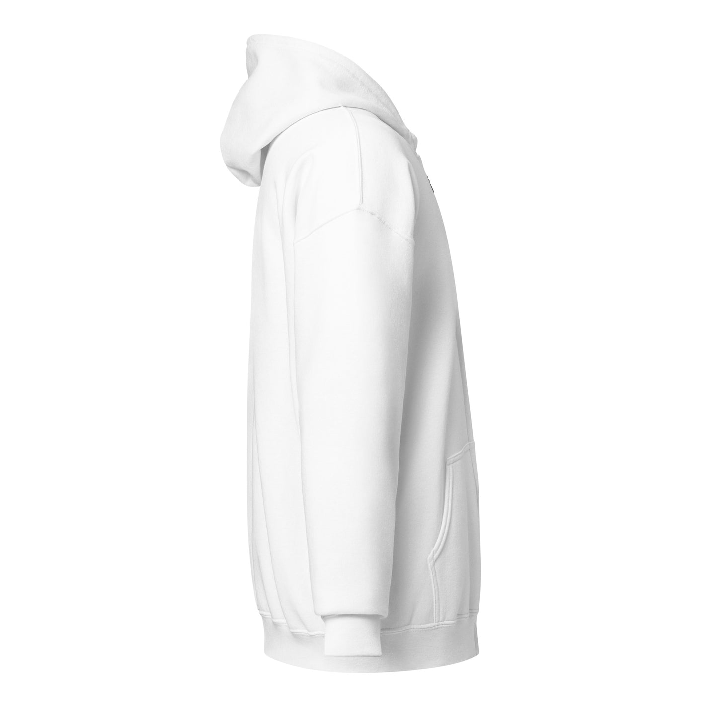 Right side of White unisex cotton zipped hoodie with “Stay Real” text and minimal line drawing of woman’s face with butterfly on nose,soft, relaxed fit.