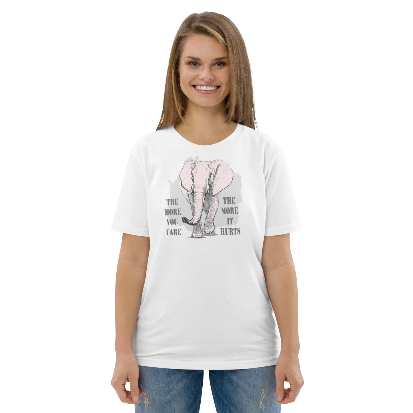 African Elephant Unisex organic cotton t-shirt