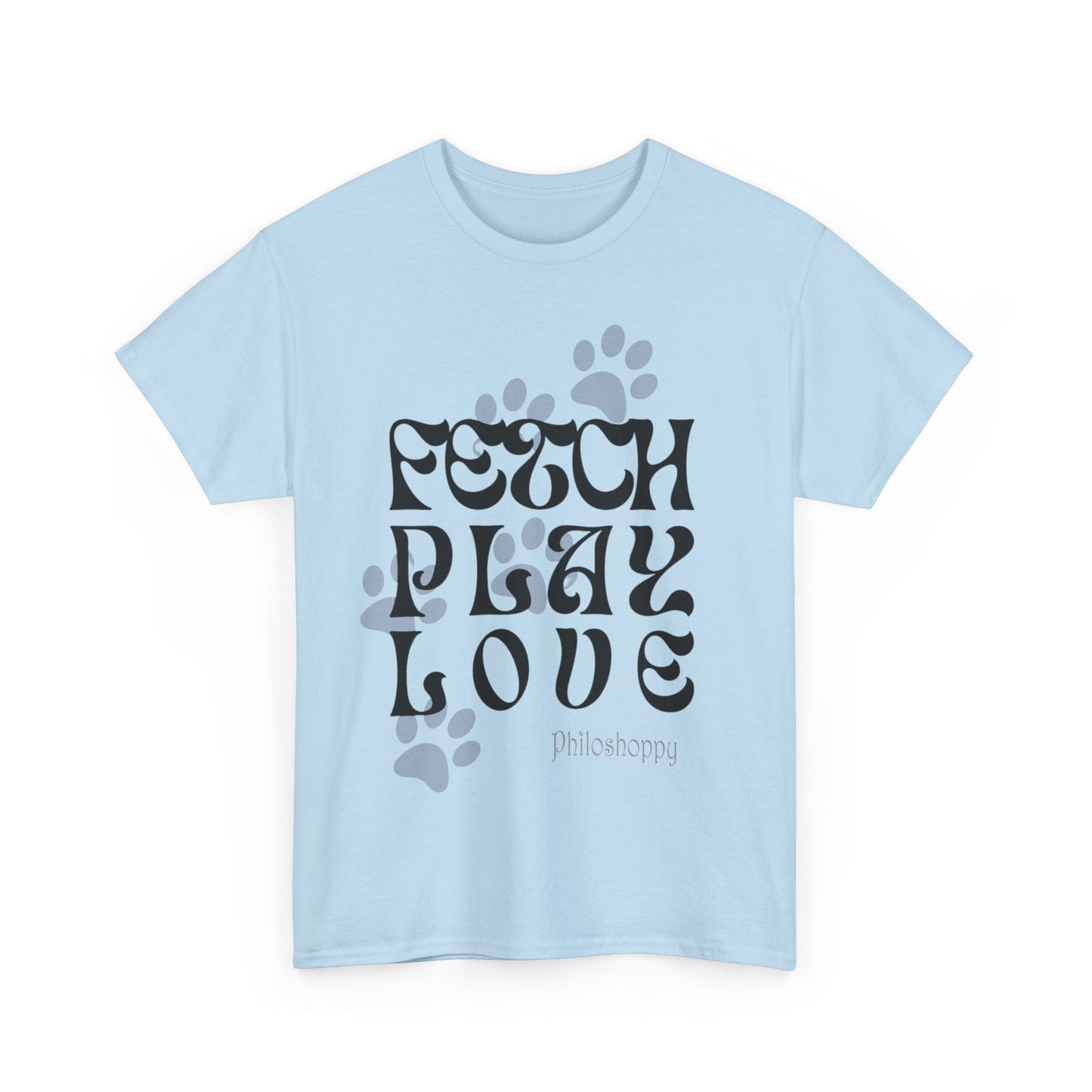 Fetch, Play, Love Unisex Heavy Cotton Tee