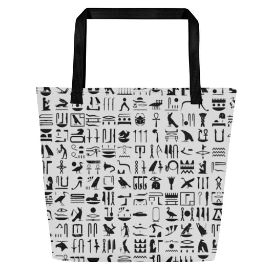 Egyptian hieroglyphs Large Tote Bag