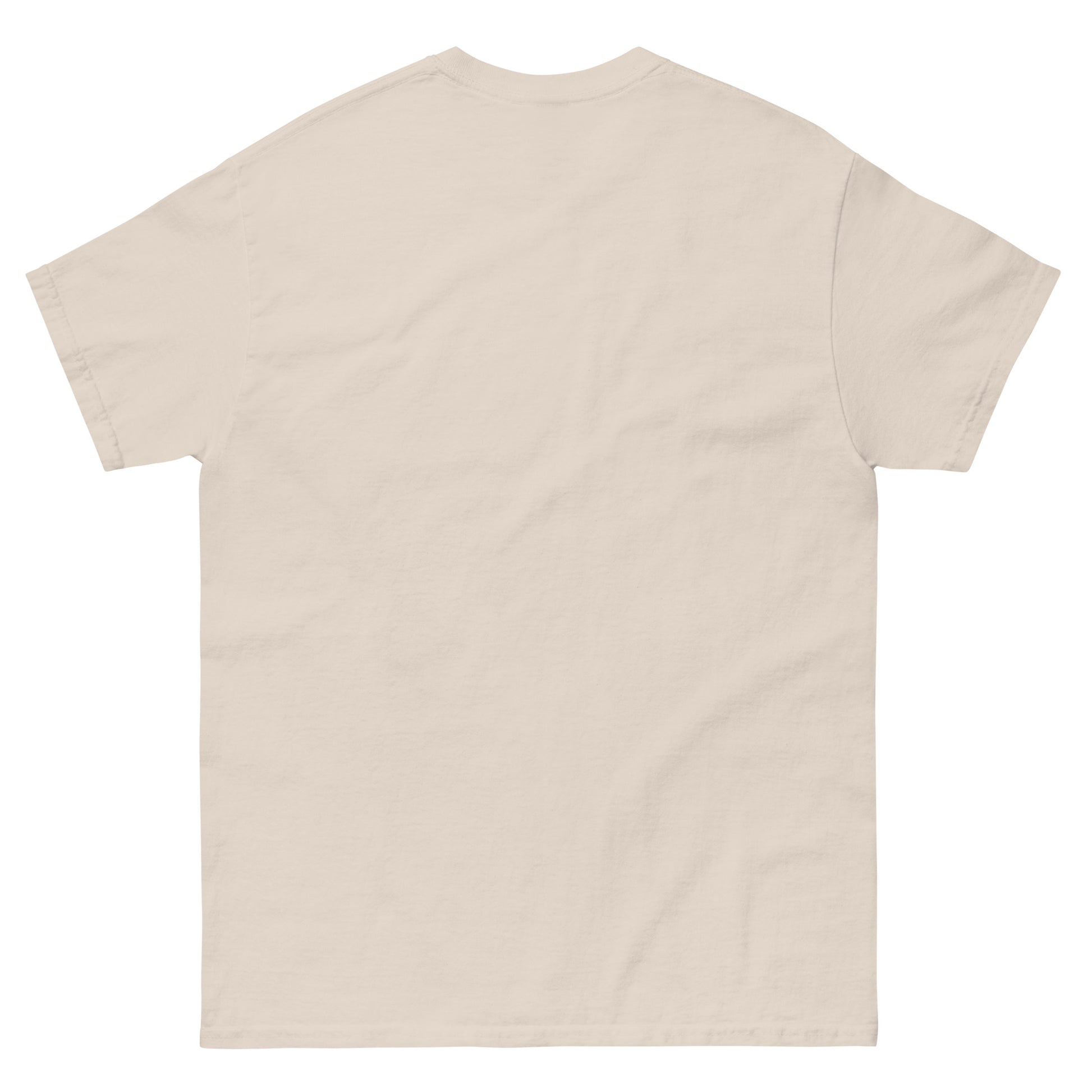 Back of Neutral beige t-shirt with the word “Resilience”; a versatile unisex shirt symbolizing strength and everyday balance.
