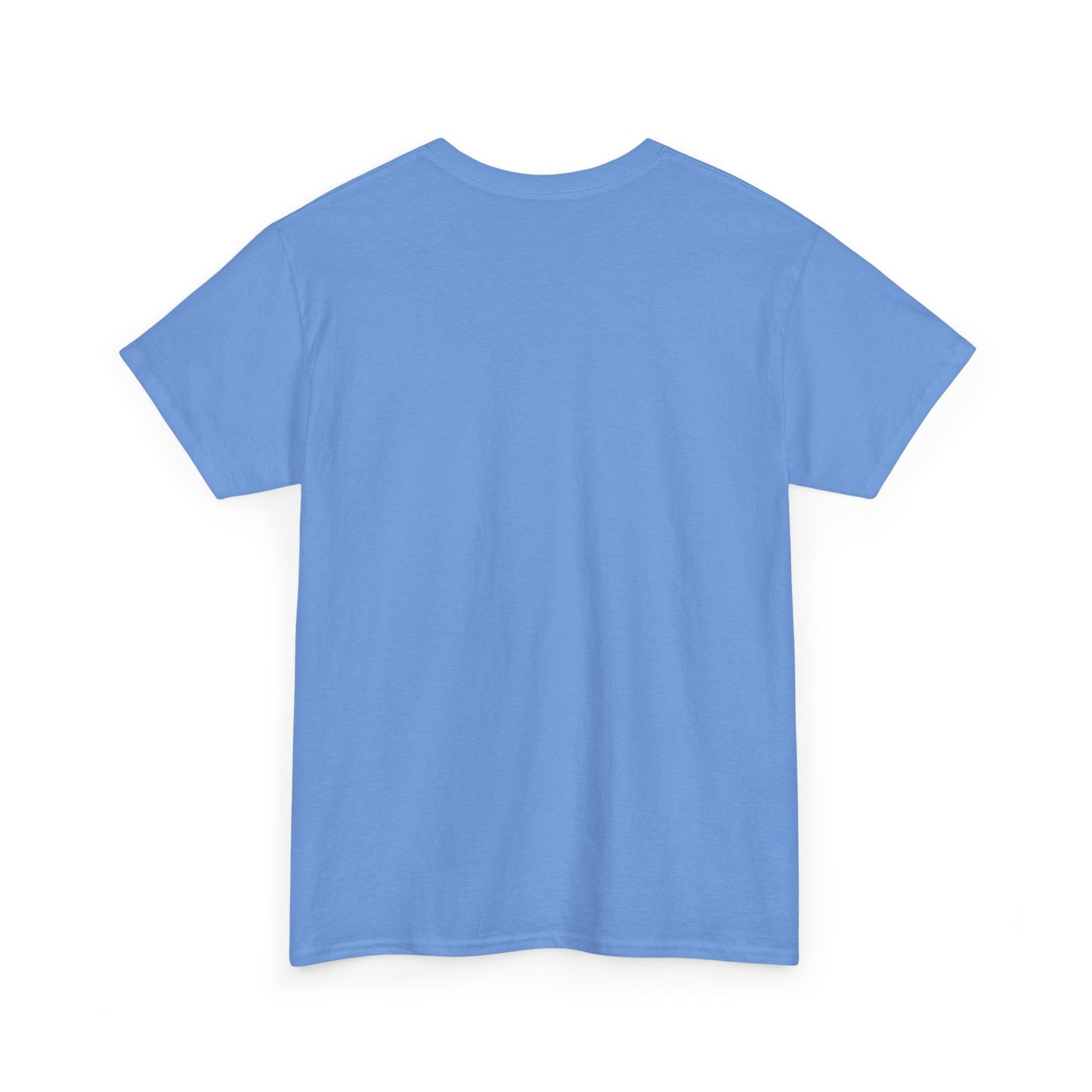 Carolina blue cotton T-shirt from Philoshoppy featuring a sailing boat illustration and the phrase 'lost in the blue', expressing ocean calm, wanderlust, and sea-inspired freedom.