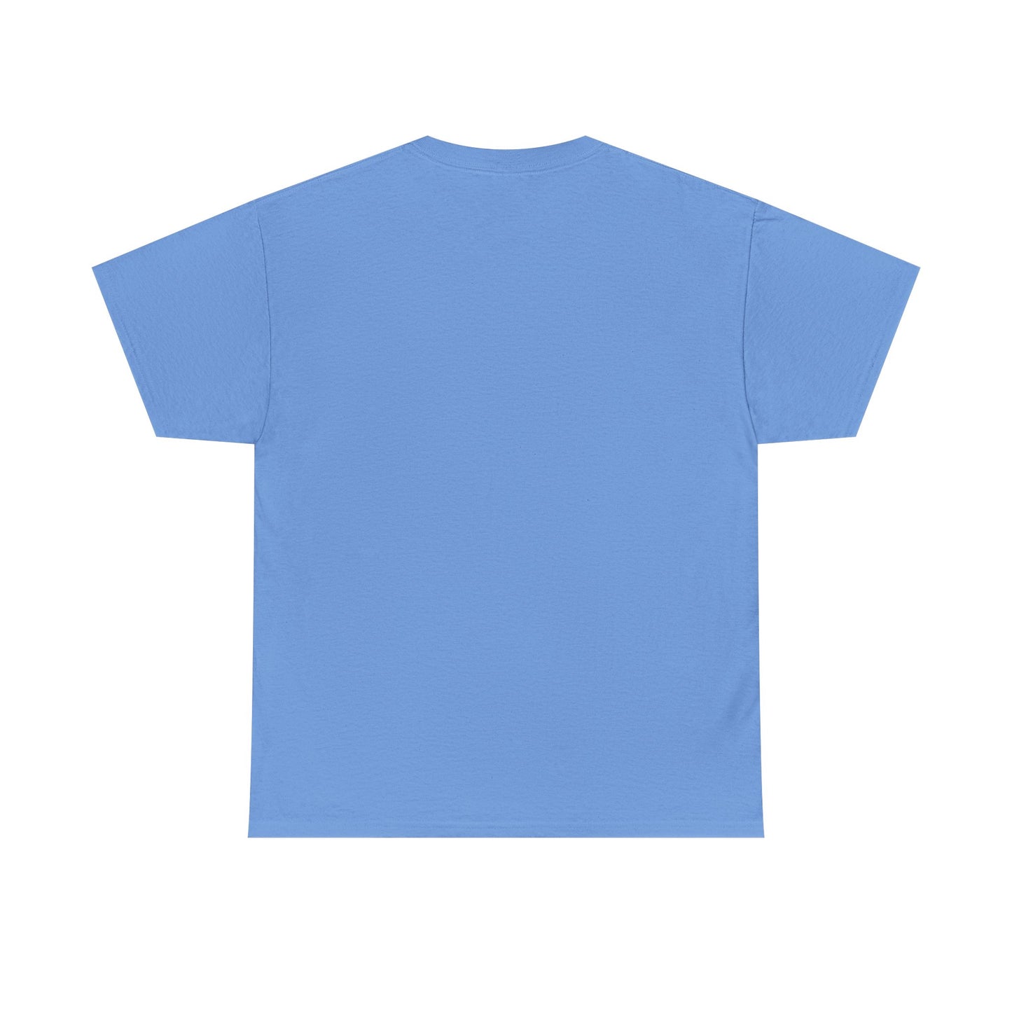 Carolina blue cotton T-shirt from Philoshoppy featuring a sailing boat illustration and the phrase 'lost in the blue', expressing ocean calm, wanderlust, and sea-inspired freedom.