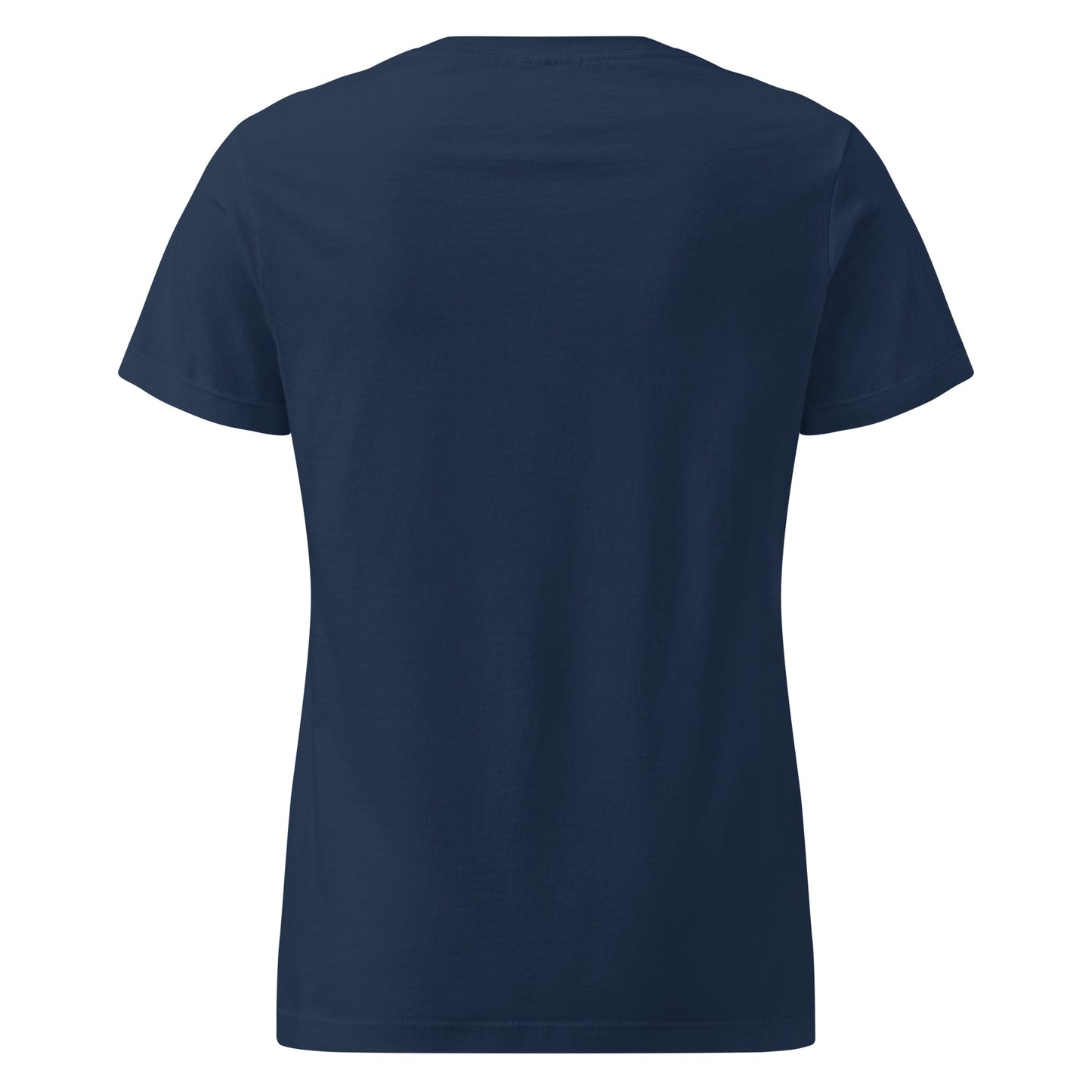 Back view of navy women’s softstyle T-shirt from the Her Philosophies collection.