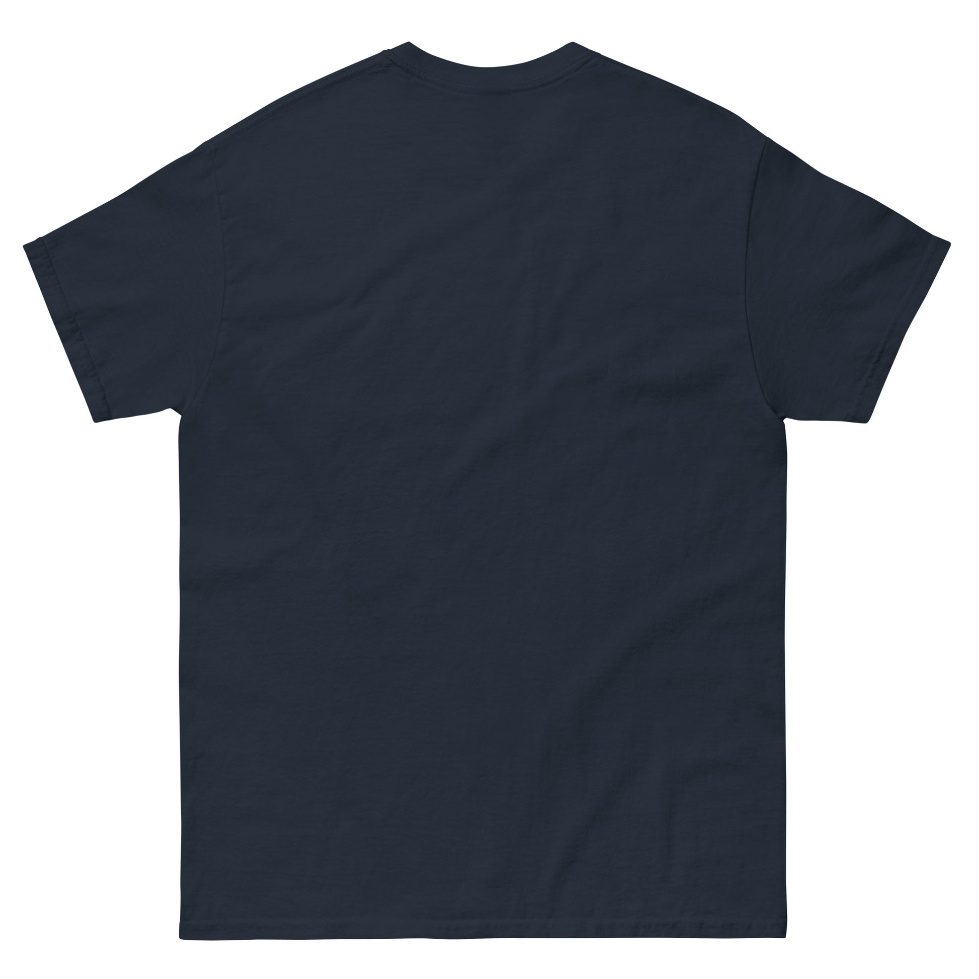 Back view of navy unisex cotton T-shirt from the Her Philosophies collection.