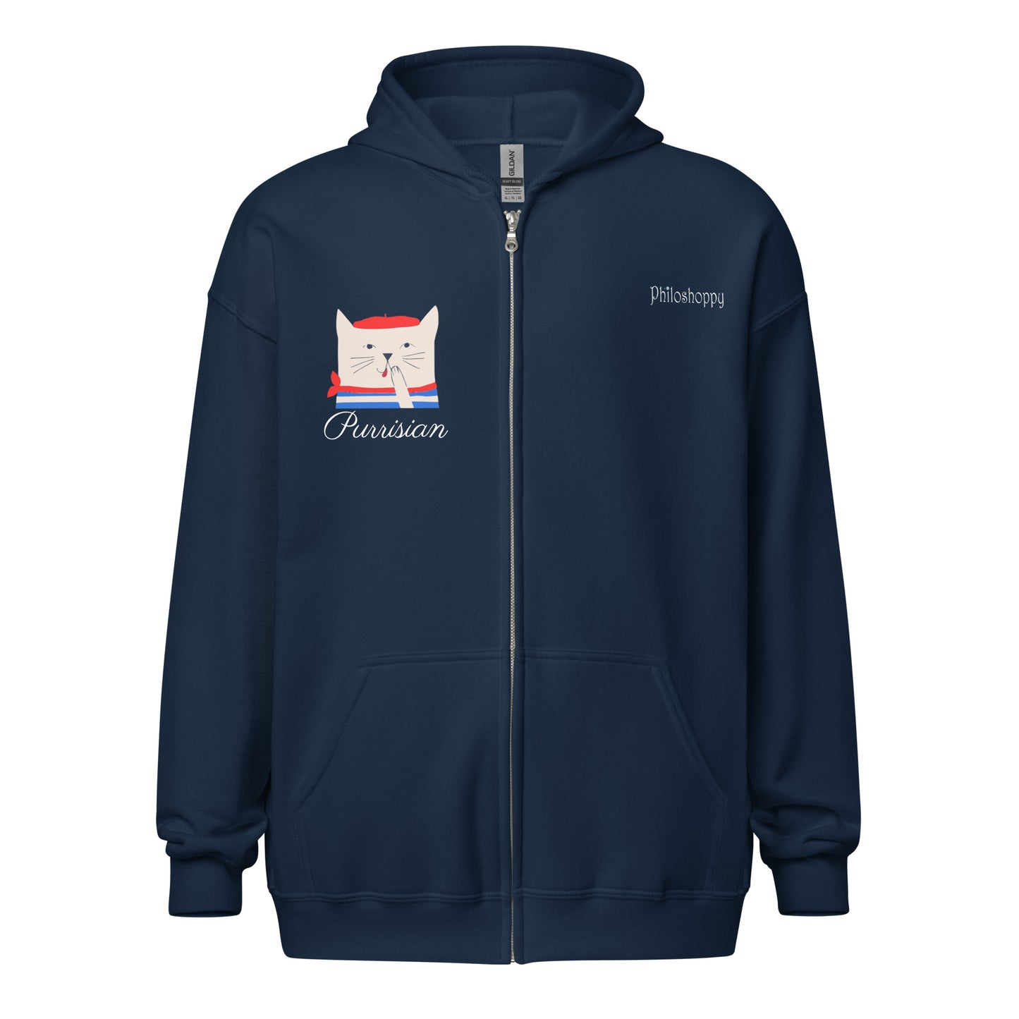 Parisian Cat Unisex heavy blend zip hoodie