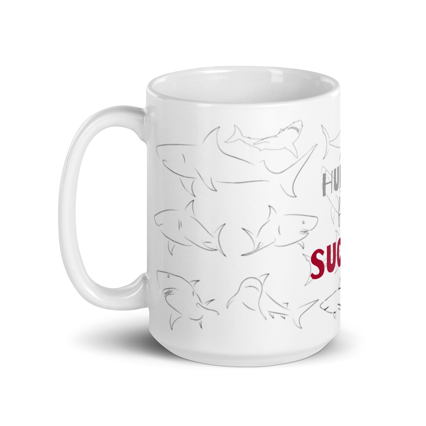 Shark White glossy mug