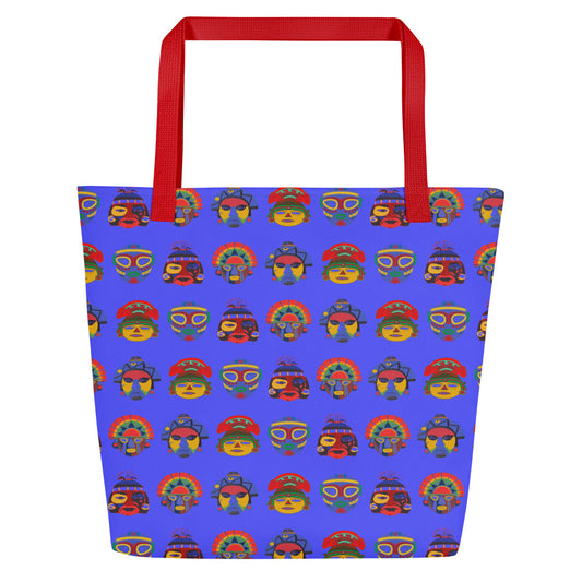 Inca Masks Large Tote Bag